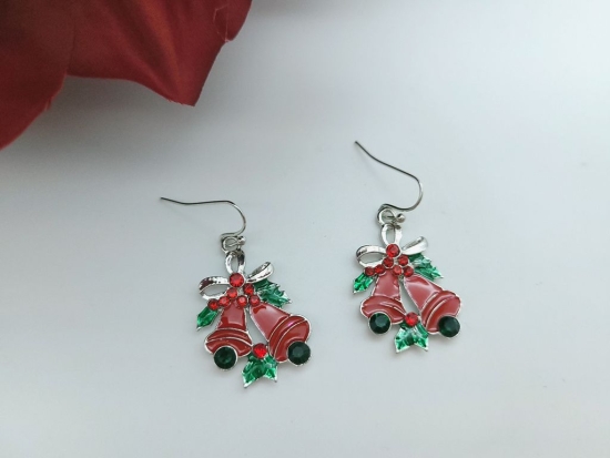 Rote Glocken Ohrringe Lorbeerblatt